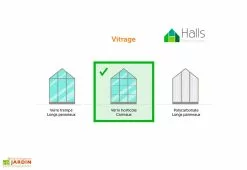 Halls Serre De Jardin En Aluminium Et Verre Horticole Popular 106 (6,2 M²) -Jardinage Soldes serre jardin halls verre horticole carreaux 2