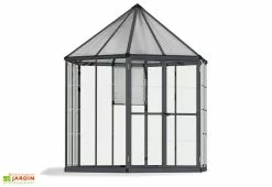 Canopia Serre De Jardin Hexagonale Aluminium/Polycarbonate Oasis 3,8 M² -Jardinage Soldes serre jardin hexagonale oasis palram canopia 1 1