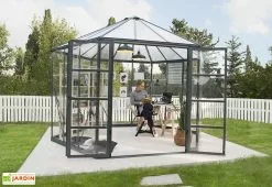 Canopia Serre De Jardin Hexagonale Aluminium/polycarbonate Oasis 8 M² - Grise
