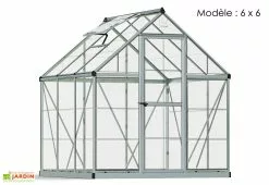 Serre De Jardin Polycarbonate Harmony Palram - Canopia Argent -Jardinage Soldes serre jardin palram canopia harmony silver 6x6 1