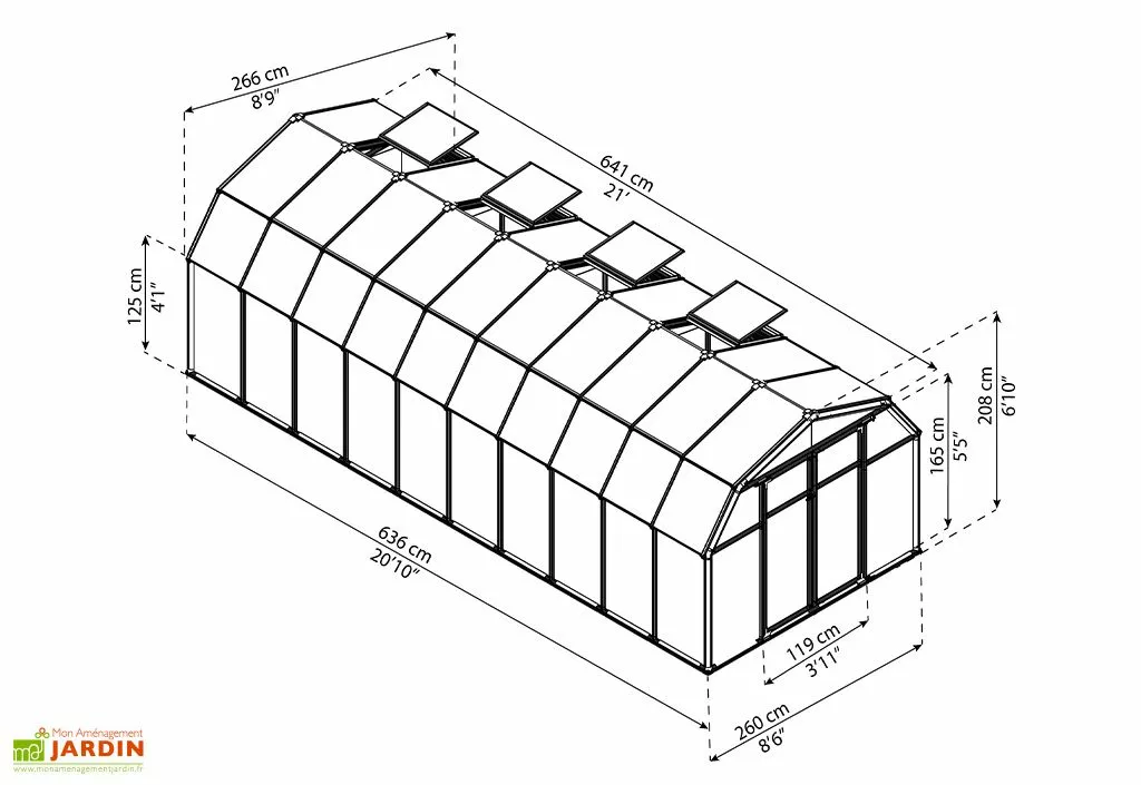 Canopia Serre De Jardin Polycarbonate Et PVC 6,5 X 2,5 M – Hobby Gardener 8x20 5 Canopia Serre De Jardin Polycarbonate Et PVC 6,5 X 2,5 M – Hobby Gardener 8x20 – Image 3
