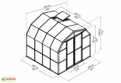 Canopia Serre De Jardin Polycarbonate Et PVC 2,5 X 2,5 M – Grand Gardener 8x8 -Jardinage Soldes serre jardin palram canopia hobby gardener transparent 8x8 2