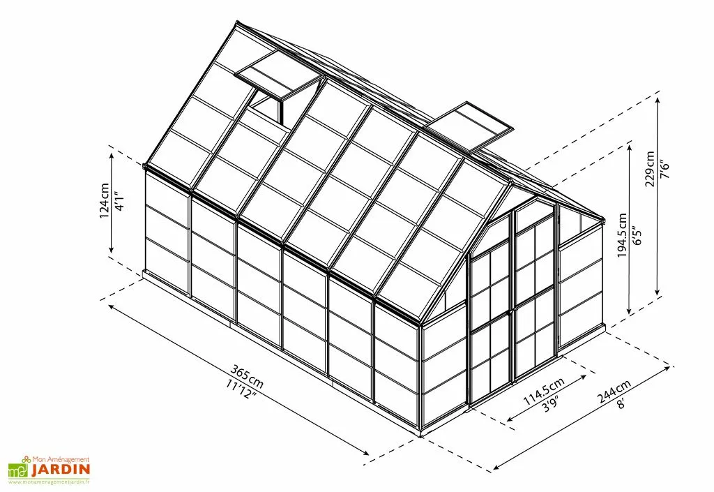 Canopia Serre De Jardin En Aluminium Et Polycarbonate Octave 9 M² 7 Canopia Serre De Jardin En Aluminium Et Polycarbonate Octave 9 M² – Image 5