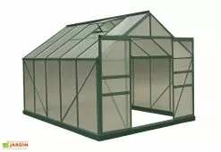 Habrita Serre De Jardin Polycarbonate 7,44m² Avec Base + 2 Lucarnes