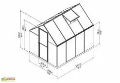Canopia Serre De Jardin Grise Polycarbonate Aluminium 2,5 X 2 M – Mythos 6x8 -Jardinage Soldes serre jardin polycarbonate aluminium gris mythos palram 2x2m