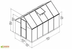 Canopia Serre De Jardin Grise Polycarbonate Aluminium 3 X 2 M – Mythos 6x10 -Jardinage Soldes serre jardin polycarbonate aluminium gris mythos palram 3x2m