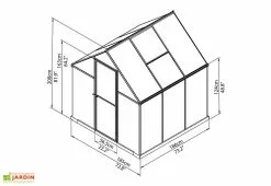 Canopia Serre De Jardin Grise Polycarbonate Aluminium 2 X 2 M – Mythos 6x6 -Jardinage Soldes serre jardin polycarbonate aluminium grise 2m mythos 6x6 palram 3