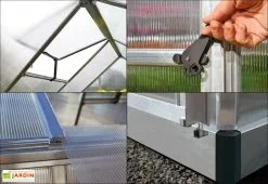 Canopia Serre De Jardin Grise Polycarbonate Aluminium 2 X 2 M – Mythos 6x6 -Jardinage Soldes serre jardin polycarbonate aluminium grise 2m mythos 6x6 palram 4