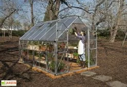 Canopia Serre De Jardin En Aluminium Et Polycarbonate Balance – Silver 2,44 M -Jardinage Soldes serre jardin polycarbonate balance canopia 1