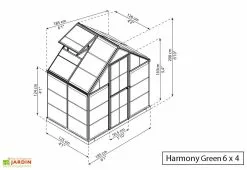 Serre De Jardin Polycarbonate Harmony Palram - Canopia Verte -Jardinage Soldes serre jardin polycarbonate green palram harmony 6x4 1