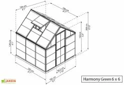 Serre De Jardin Polycarbonate Harmony Palram - Canopia Verte -Jardinage Soldes serre jardin polycarbonate green palram harmony 6x6 1