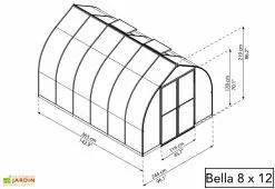 Canopia Serre De Jardin En Aluminium Et Polycarbonate Bella - Argent -Jardinage Soldes serre jardin polycarbonate palram bella 8x12 2