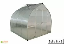 Canopia Serre De Jardin En Aluminium Et Polycarbonate Bella - Argent -Jardinage Soldes serre jardin polycarbonate palram bella 8x8 1