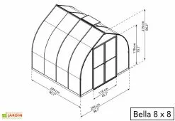 Canopia Serre De Jardin En Aluminium Et Polycarbonate Bella - Argent -Jardinage Soldes serre jardin polycarbonate palram bella 8x8 2
