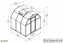 Canopia Serre De Jardin Verte Polycarbonate Et PVC – Eco Grow -Jardinage Soldes serre jardin polycarbonate palram ecogrow 6x6 1 1