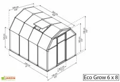 Canopia Serre De Jardin Verte Polycarbonate Et PVC – Eco Grow -Jardinage Soldes serre jardin polycarbonate palram ecogrow 6x8 1 1
