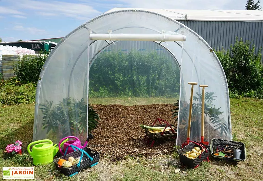 Serre Tunnel Richel En Polyéthylène 2 X 180 µ - 1 Porte Zippée (9 M²) 5 Serre Tunnel Richel En Polyéthylène 2 X 180 µ - 1 Porte Zippée (9 M²) – Image 3