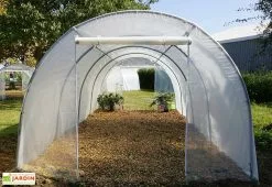 Serre De Jardin Tunnel Richel En Polyéthylène 2 X 180 µ - 2 Portes Zippées (18 M²) -Jardinage Soldes serre jardin tunnel polyethylene