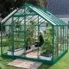 Serre De Jardin En Verre Trempé Lams 8,3 M² - Carvi Vert -Jardinage Soldes serre lams venus 8300 verte