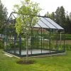 Chalêt-Jardin Serre De Jardin En Verre Trempé Grise Avec Base 7,42 M² -Jardinage Soldes serre sekurit 7.42m