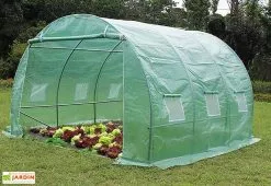 Habrita Serre De Jardin Tunnel 3x3m En Polyéthylène Vert Renforcé