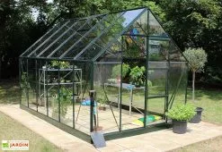 Halls Serre De Jardin En Aluminium Et Verre Trempé Universal 128 – 9,9 M² 9 Halls Serre De Jardin En Aluminium Et Verre Trempé Universal 128 – 9,9 M² -Jardinage Soldes serre verre aluminium universal 128 vert