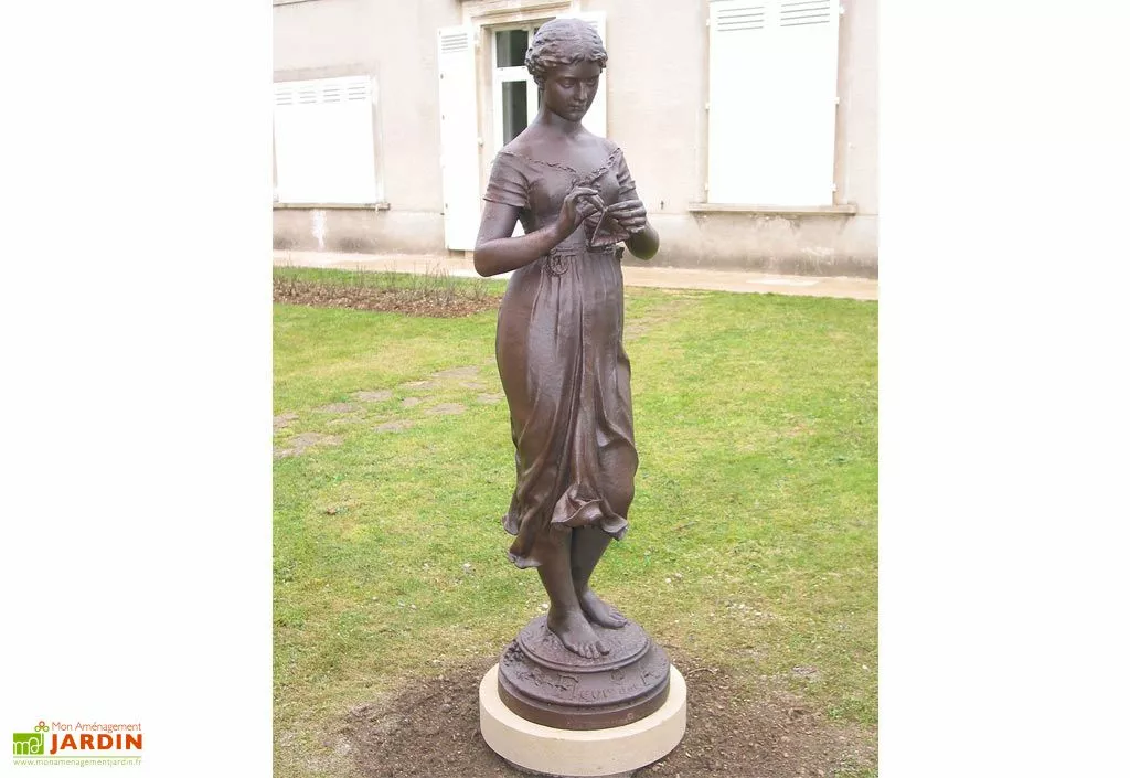 Dommartin Statue De Jardin En Fonte Fleur Des Alpes 4 Dommartin Statue De Jardin En Fonte Fleur Des Alpes – Image 2