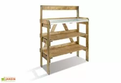 Jardipolys Table De Jardinage En Bois Traité Et Zinc – 100 X 45 X 125 Cm