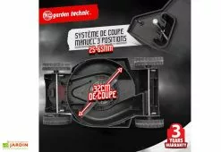 Elem Garden Tondeuse électrique 1300 W + Coupe-bordure électrique 250 W -Jardinage Soldes tondeuse electrique 1300w elem garden tde3213cb22 coupe 32cm