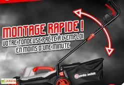 Elem Garden Tondeuse à Gazon Électrique 1800 W – 40 Cm Bac Récolteur 40 L -Jardinage Soldes tondeuse electrique 1800w elem garden tde1840p montage rapide