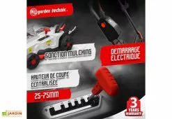 Elem Garden Tondeuse à Gazon Électrique Sans Fil + 2 Batteries 20V -Jardinage Soldes tondeuse electrique elem garden tde40v37 li2bf hauteur coupe