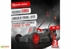 Elem Garden Tondeuse Electrique 1500W 37cm -Jardinage Soldes tondeuse gazon electrique 1500w elem garden tde1537p