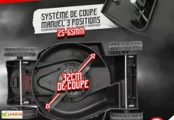 Elem Garden Tondeuse à Gazon électrique 1300 W 32 Cm + Bac 25 L -Jardinage Soldes tondeuse gazon electrique elem garden ltde1332 22 coupe 32cm