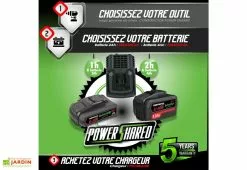 Constructor Tondeuse à Gazon Sans Fil PowerShared 2x 20V 34 Cm - Sans Batterie -Jardinage Soldes tondeuse gazon sans fil powershared constructor 1