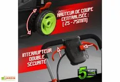 Constructor Tondeuse à Gazon Sans Fil PowerShared 2x 20V 34 Cm - Sans Batterie -Jardinage Soldes tondeuse gazon sans fil powershared constructor 3