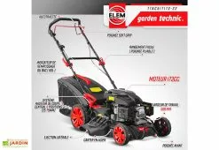 Elem Garden Tondeuse Thermique Autotractée 173 CC – 50 Cm -Jardinage Soldes tondeuse thermique 173cc elem garden ttac51t173 22
