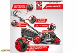 Elem Garden Tondeuse Thermique Autotractée 173 CC Démarreur électrique – 50 Cm -Jardinage Soldes tondeuse thermique elem garden ttac51t173es 23 demarrage electrique