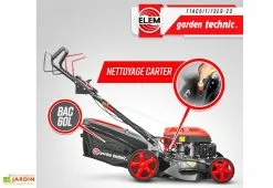 Elem Garden Tondeuse Thermique Autotractée 173 CC Démarreur électrique – 50 Cm -Jardinage Soldes tondeuse thermique elem garden ttac51t173es 23 nettoyage carter