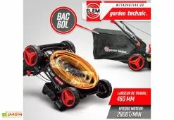 Elem Garden Tondeuse Thermique Autotractée 144,3 CC – 46 Cm -Jardinage Soldes tondeuse thermique elem garden wttac46t144 22 bac 60l