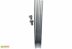 Tuteur Avec Attaches Mikado Anthracite 150 Cm (Lot De 6)