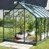 Serre De Jardin En Verre Trempé Lams 7,3 M² - Allium Vert -Jardinage Soldes venus 7500 alu vert