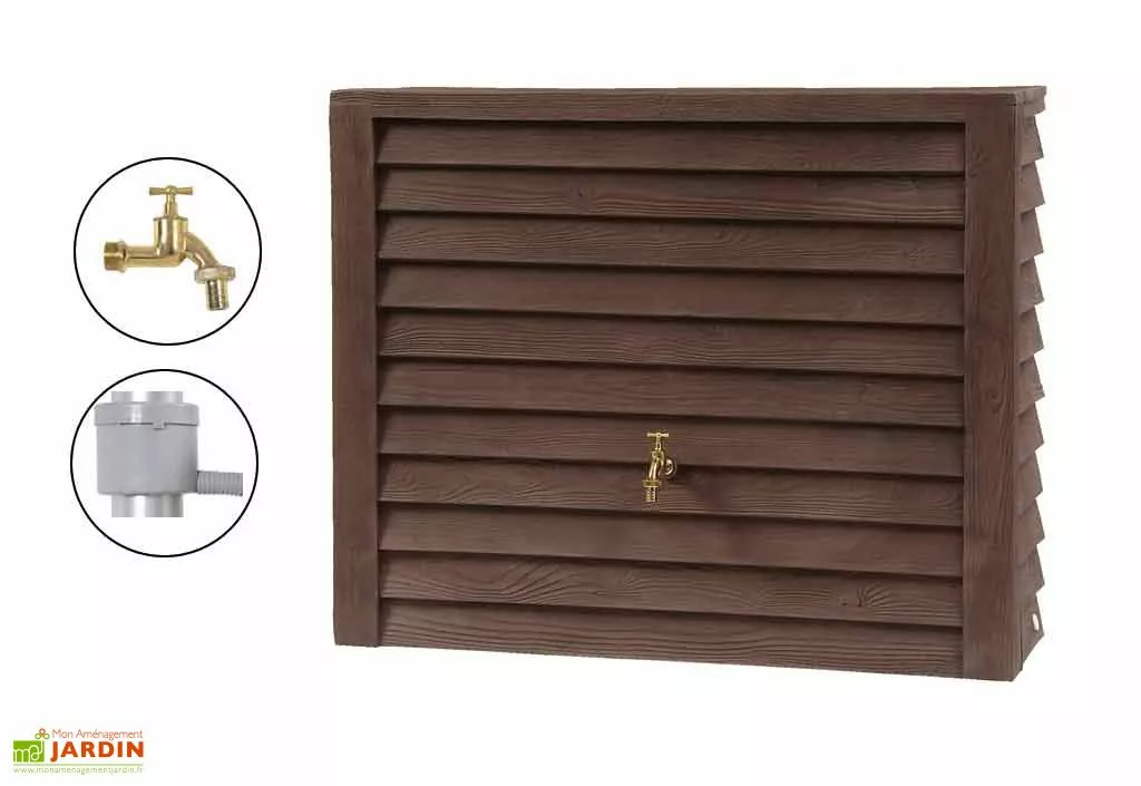 Garantia Cuve Récupération D'Eau Pluie Woody 350 L Bois Foncé 4 Garantia Cuve Récupération D'Eau Pluie Woody 350 L Bois Foncé – Image 2